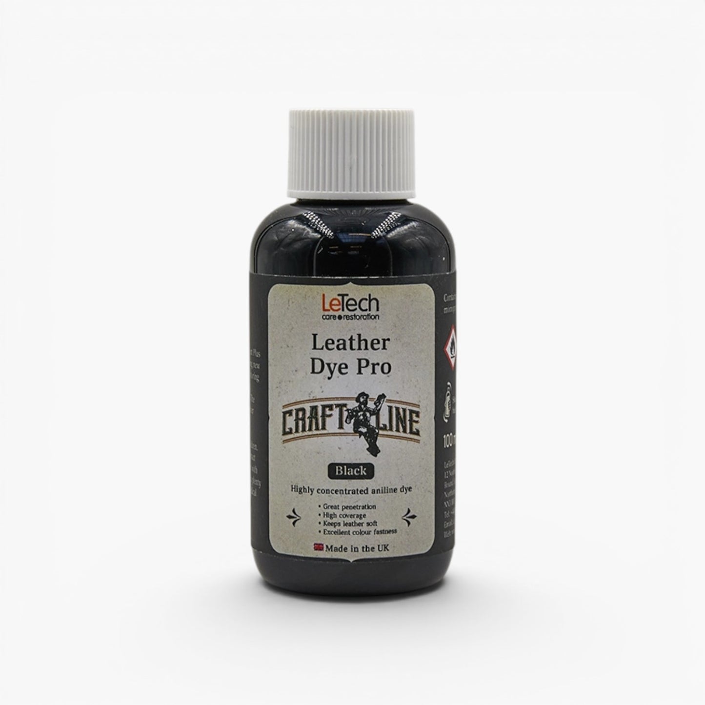 Craft Line - Leather Dye Pro - Multiple Colours Black by LeTech Canada