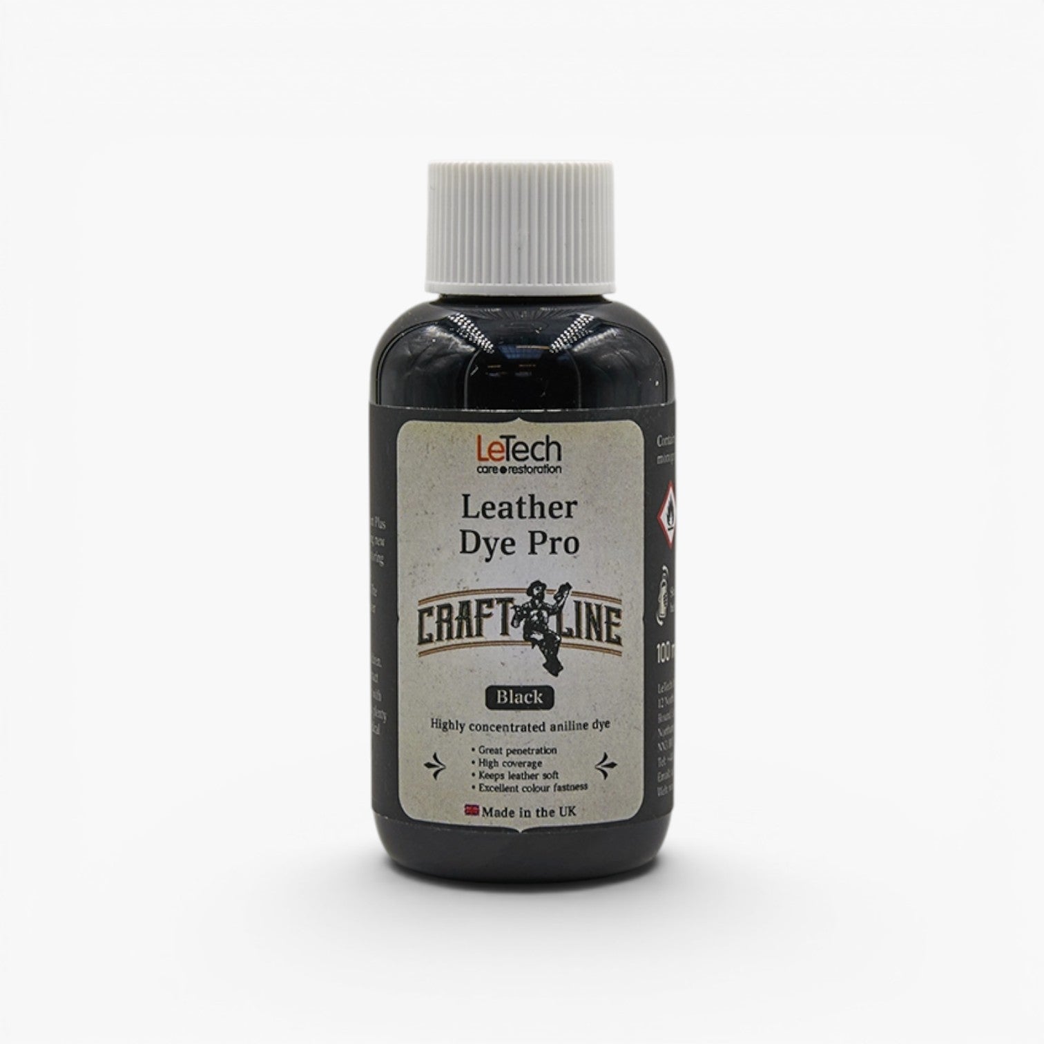 Craft Line - Leather Dye Pro - Multiple Colours Black by LeTech Canada