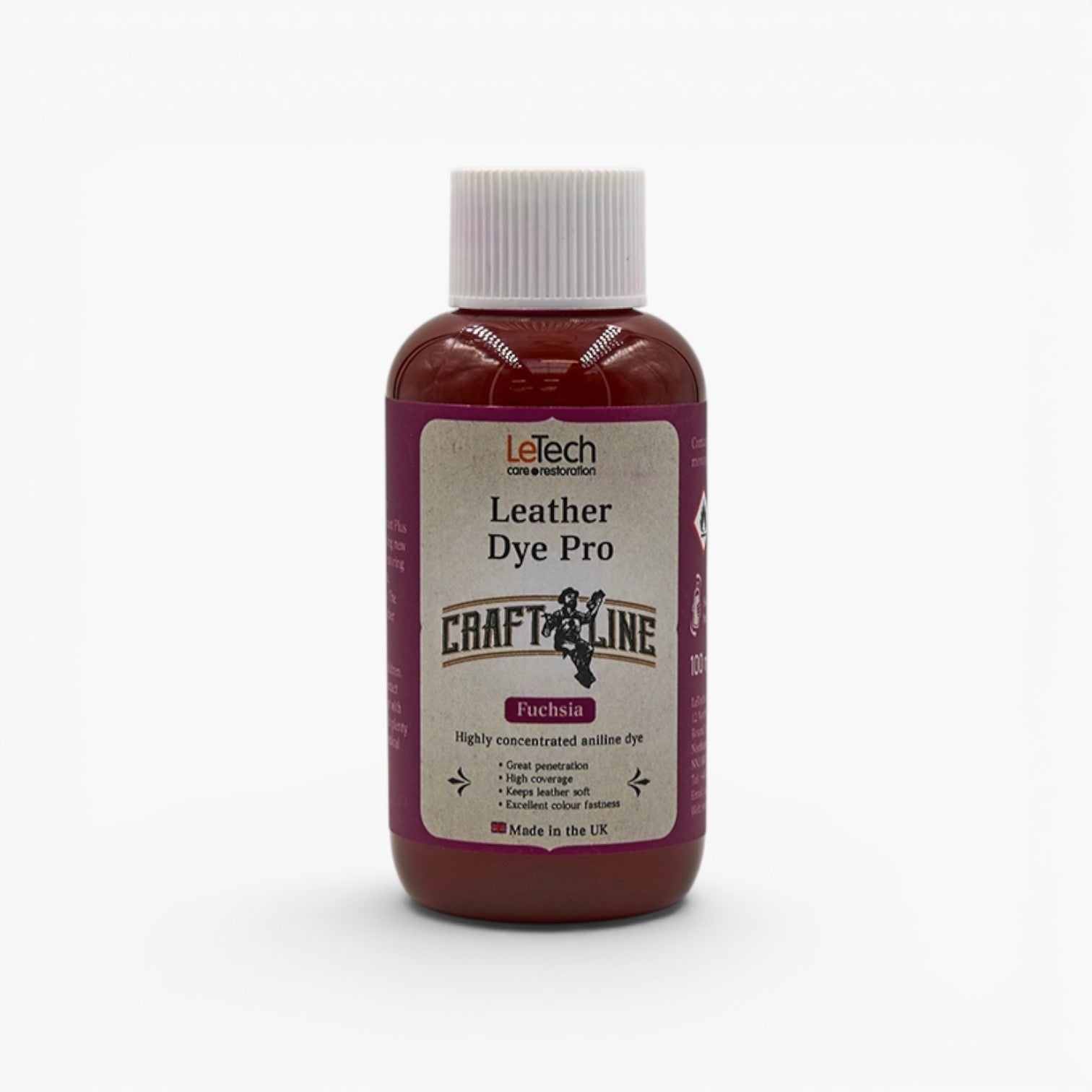 Craft Line - Leather Dye Pro - Multiple Colours Fuchsia by LeTech Canada