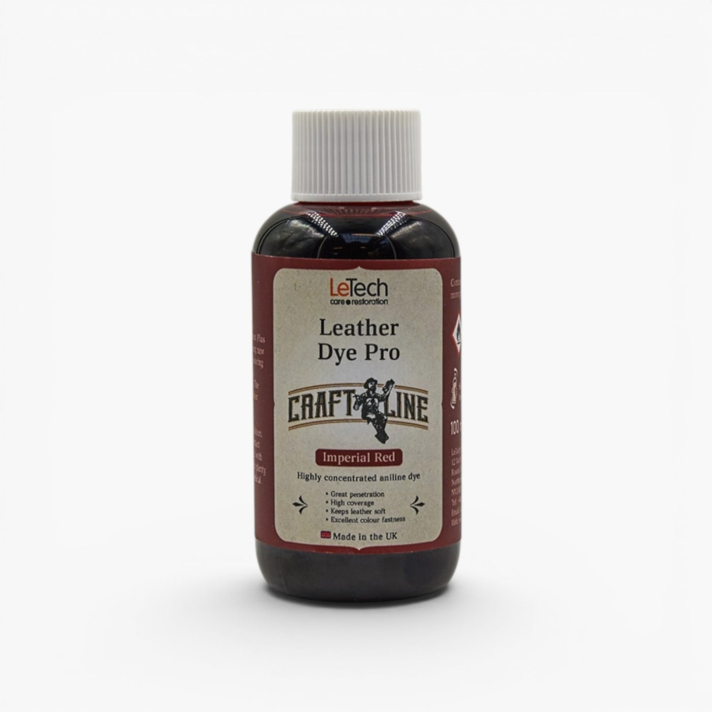 Craft Line - Leather Dye Pro - Multiple Colours Imperial Red by LeTech Canada