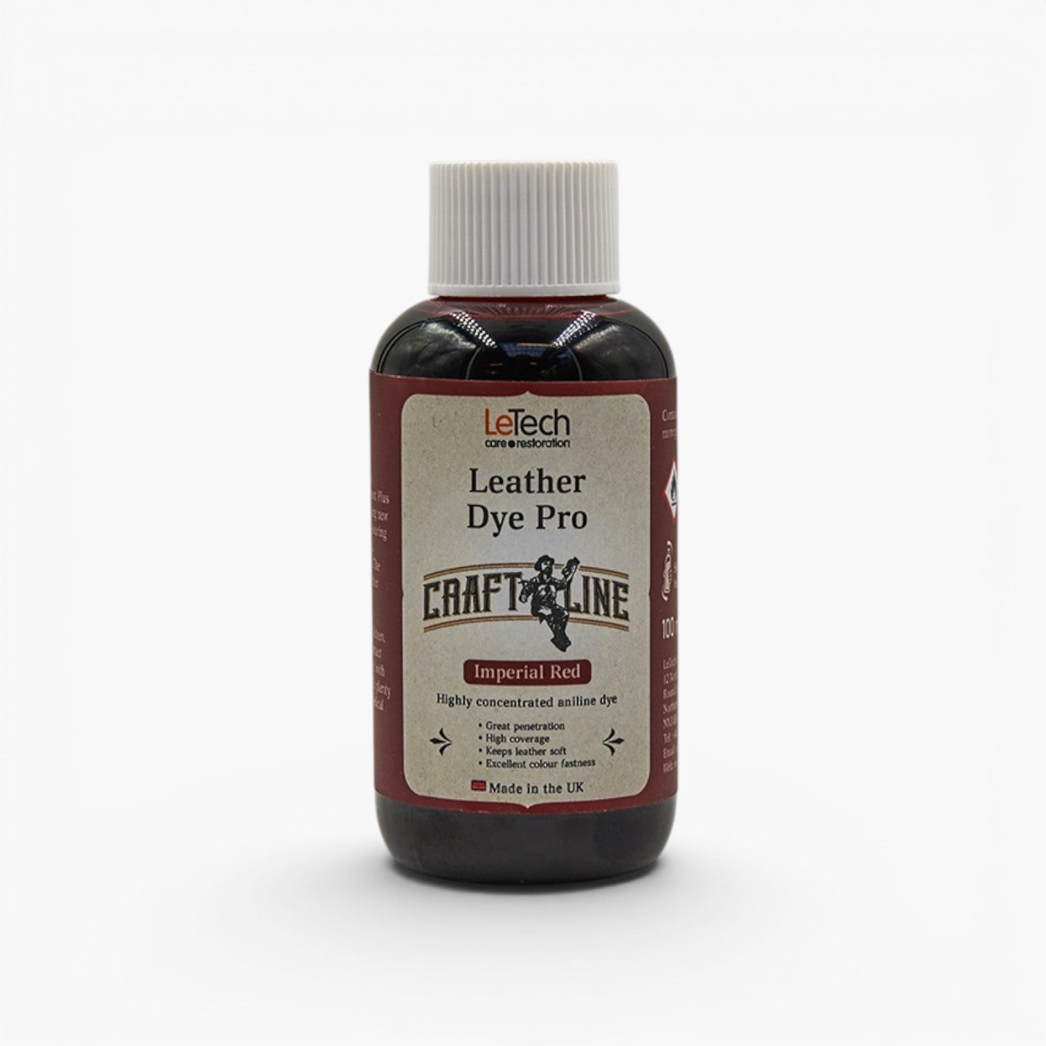 Craft Line - Leather Dye Pro - Multiple Colours Imperial Red by LeTech Canada