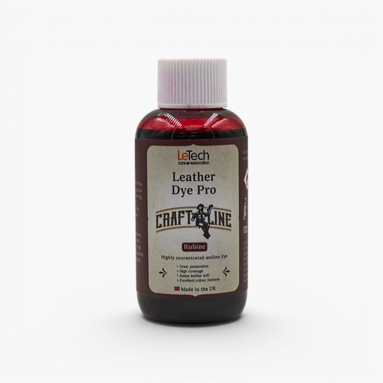 Craft Line - Leather Dye Pro - Multiple Colours Rubine by LeTech Canada