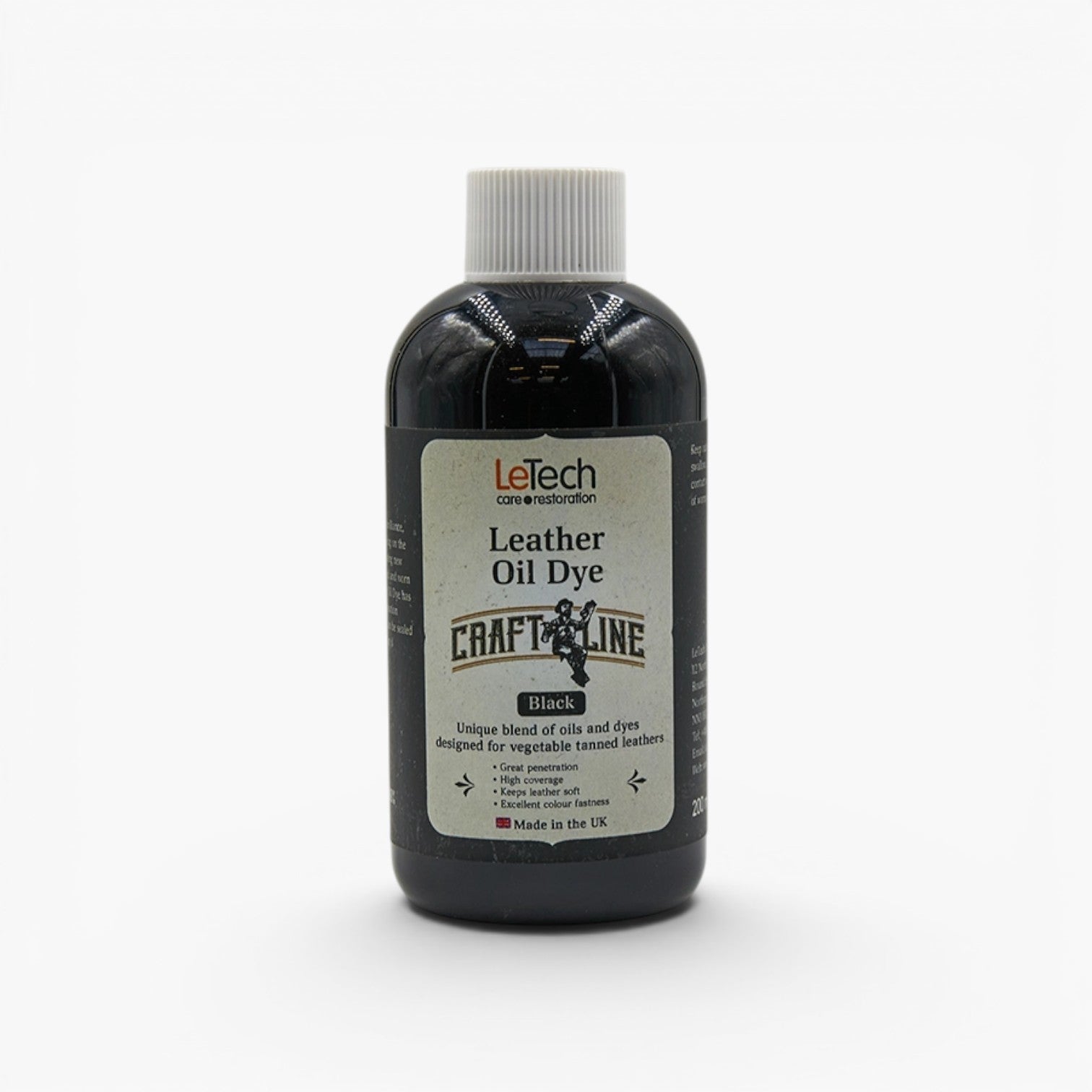 Craft Line - Leather Oil Dye - Multiple Colors Black by LeTech Canada