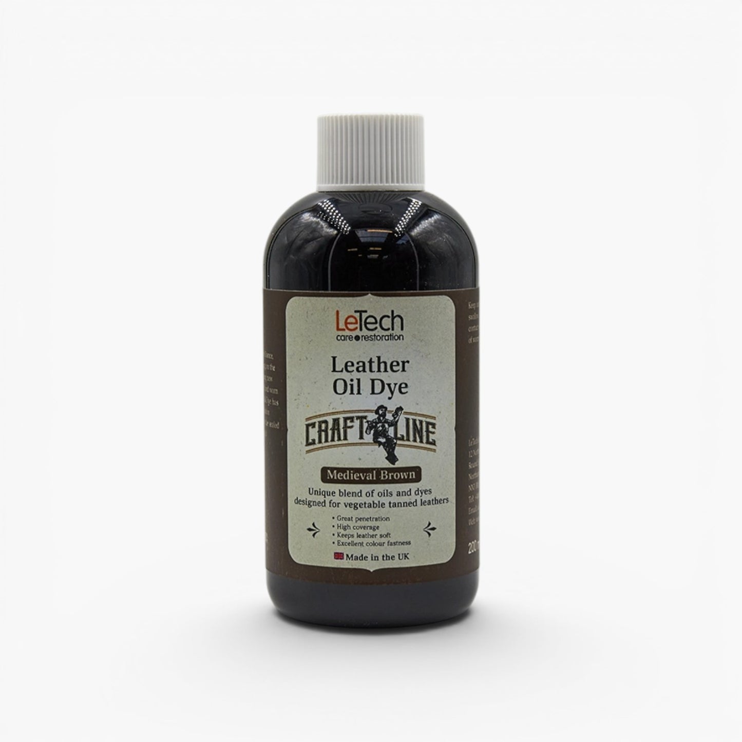 Craft Line - Leather Oil Dye - Multiple Colors Medieval Brown by LeTech Canada