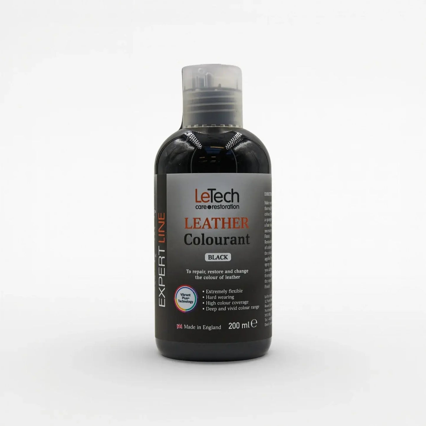 Leather Colourant - Multiple Colours Black 200 ml by LeTech Canada