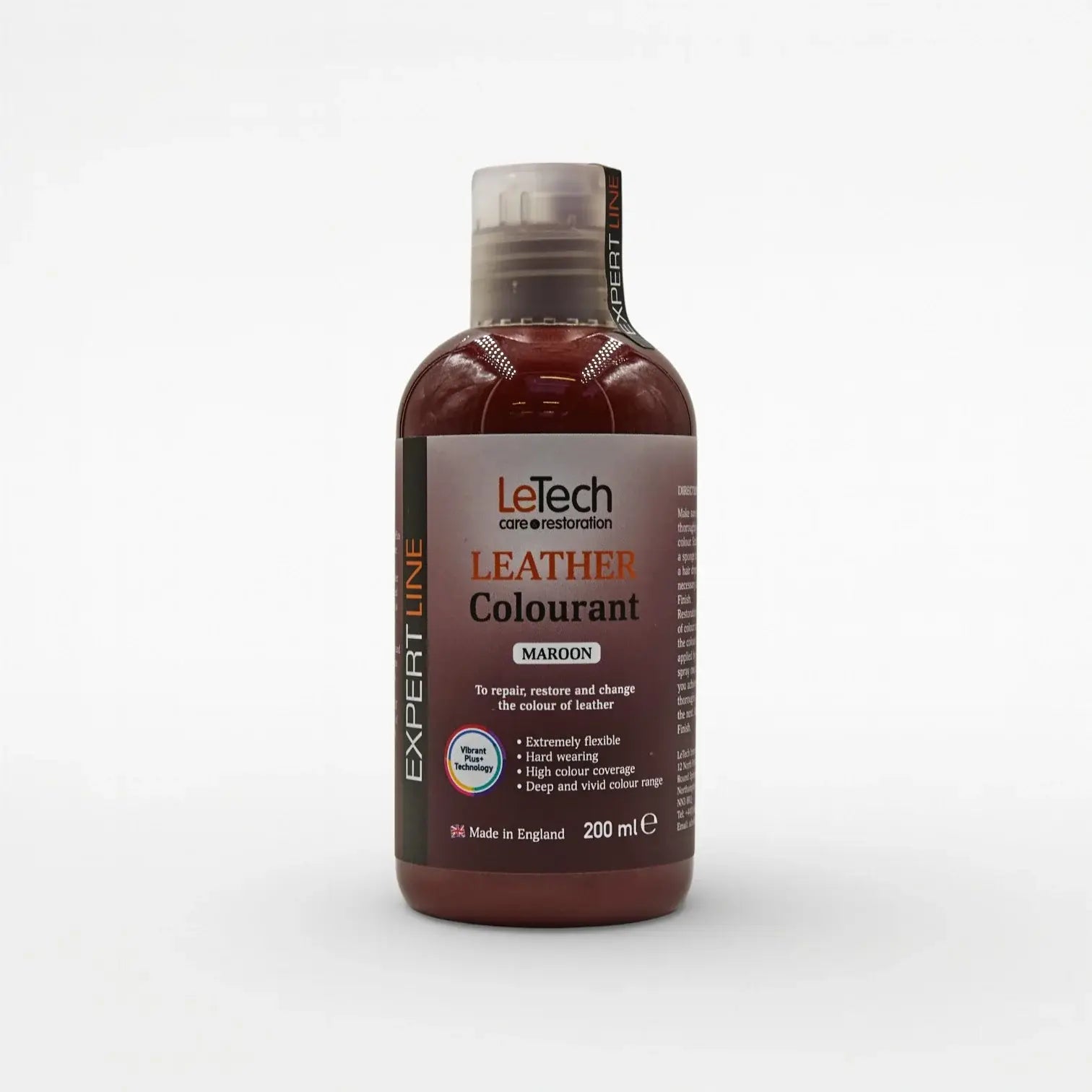 Leather Colourant - Multiple Colours Maroon 200 ml by LeTech Canada