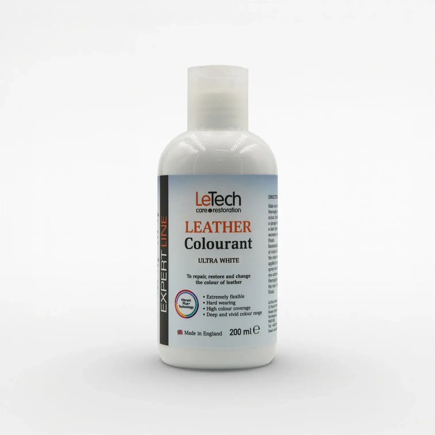 Leather Colourant - Multiple Colours Ultra White 200 ml by LeTech Canada