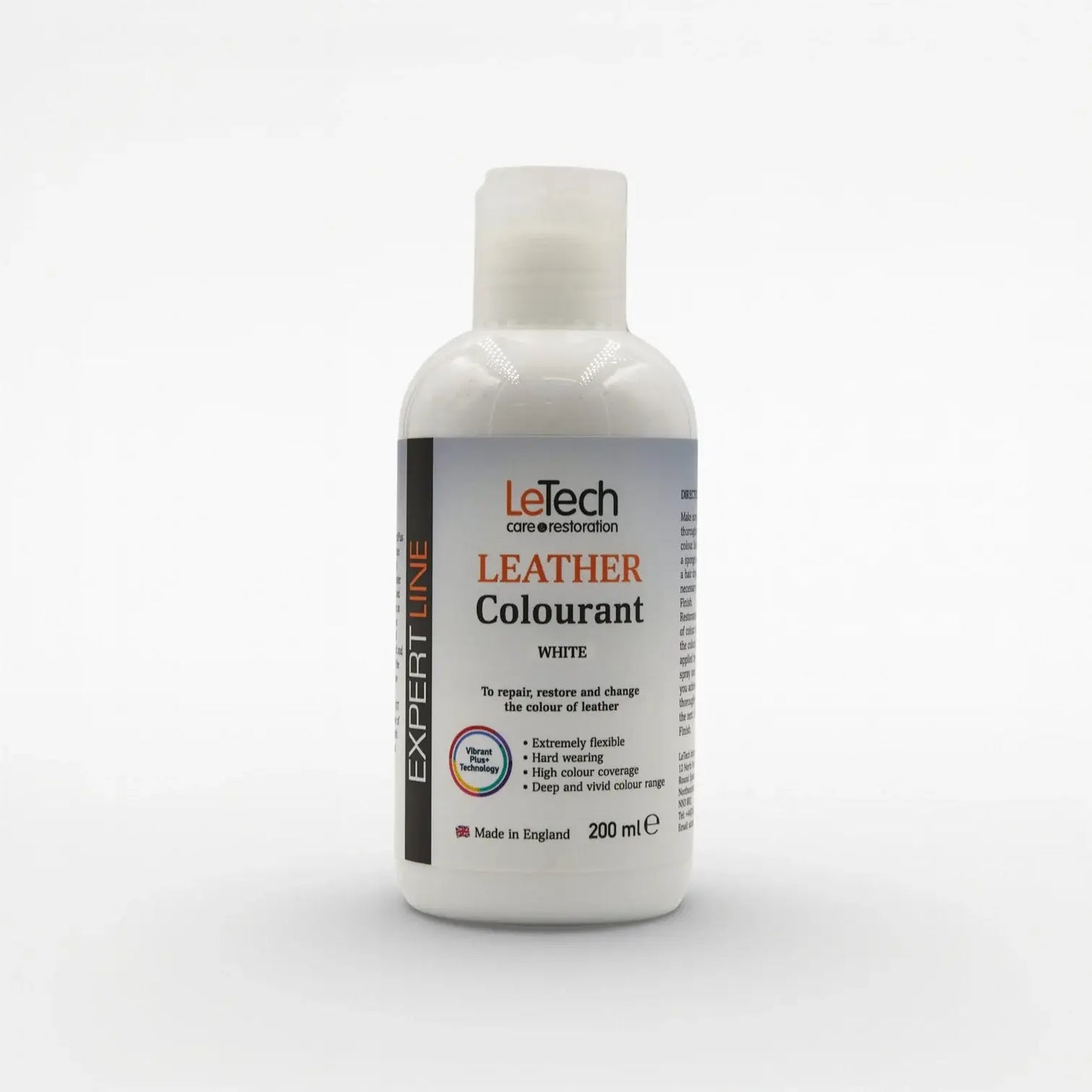 Leather Colourant - Multiple Colours White 200 ml by LeTech Canada