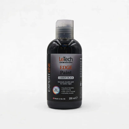 Leather Edge Paint Carbon Black 200 ml by LeTech Canada
