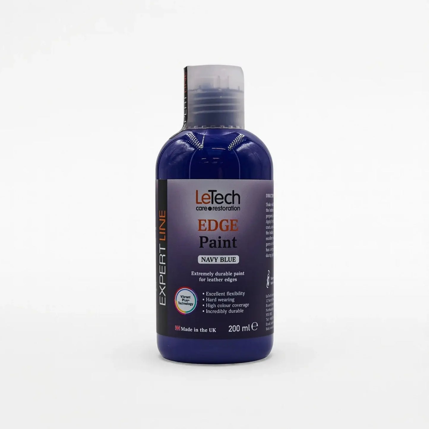 Leather Edge Paint Navy Blue 200 ml by LeTech Canada