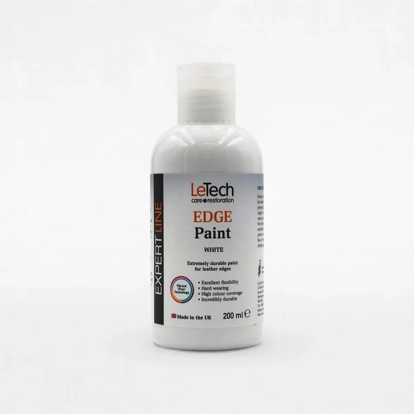 Leather Edge Paint White 200 ml by LeTech Canada