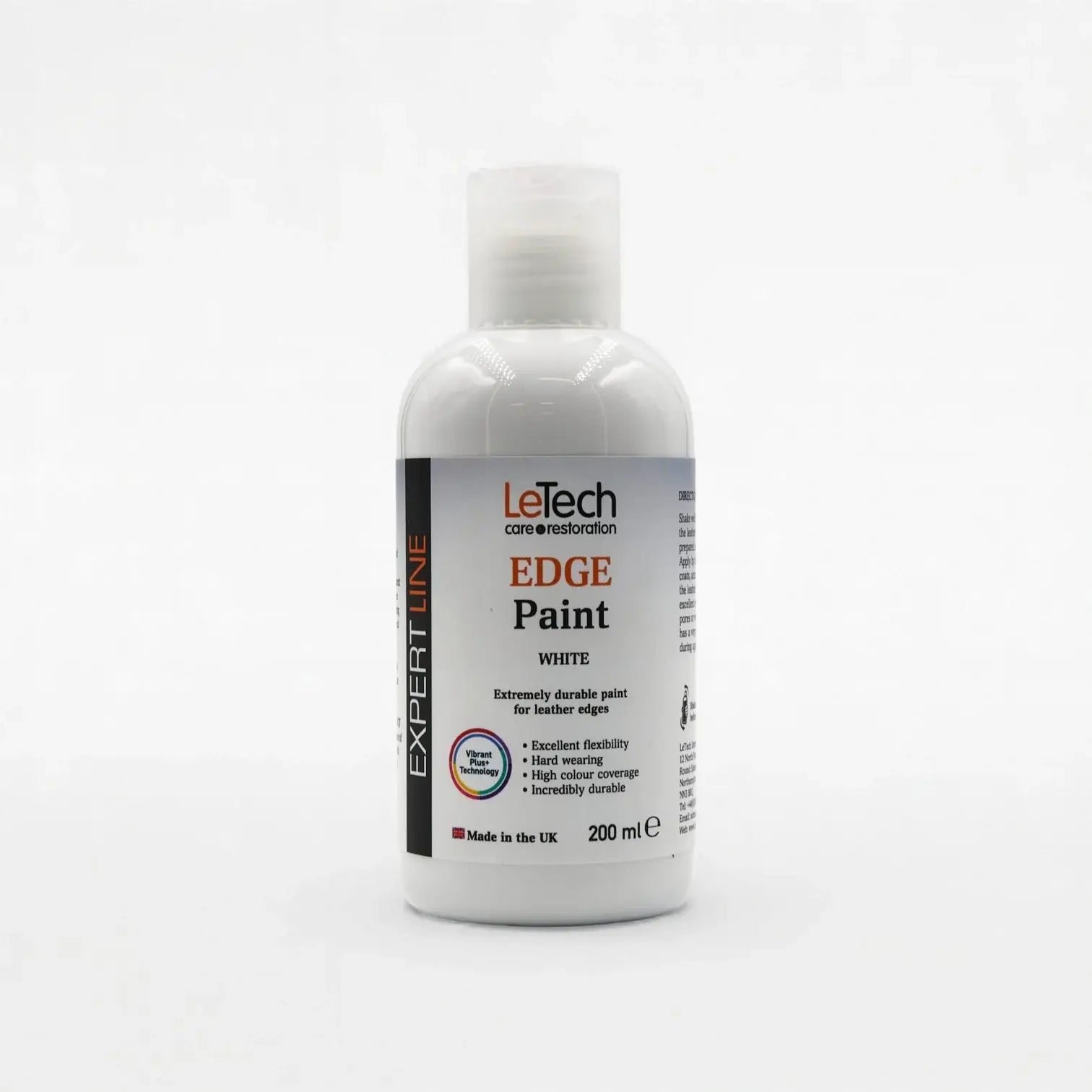 Leather Edge Paint White 200 ml by LeTech Canada