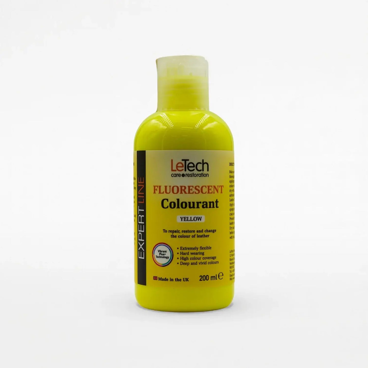 Leather Fluorescent Colourant - Multiple Colours Yellow 200 ml by LeTech Canada