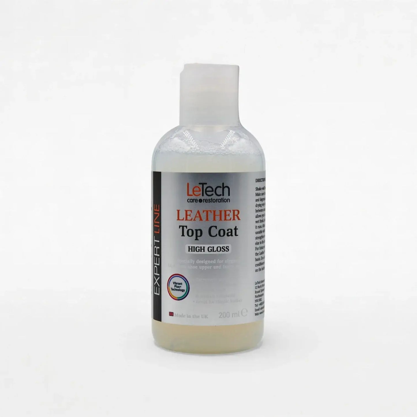 Leather Top Coat High Gloss 200 ml by LeTech Canada